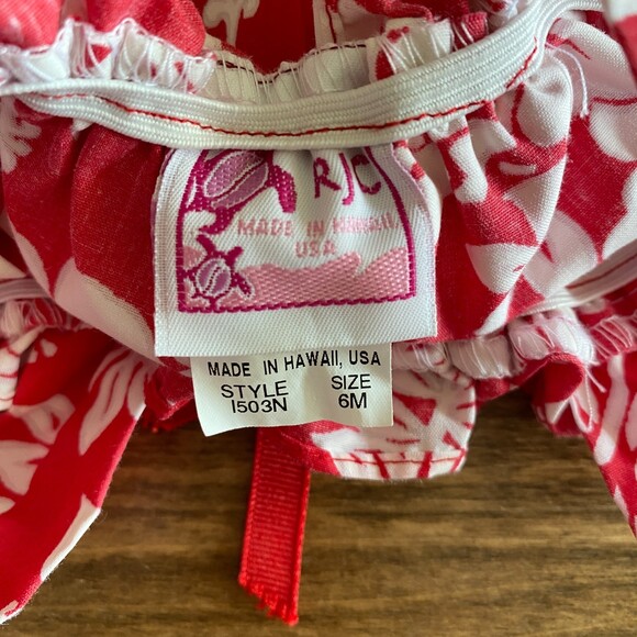 RJC Made In Hawaii Red Hibiscus Tank/Dress Girls’ 6 Months - Picture 3 of 6